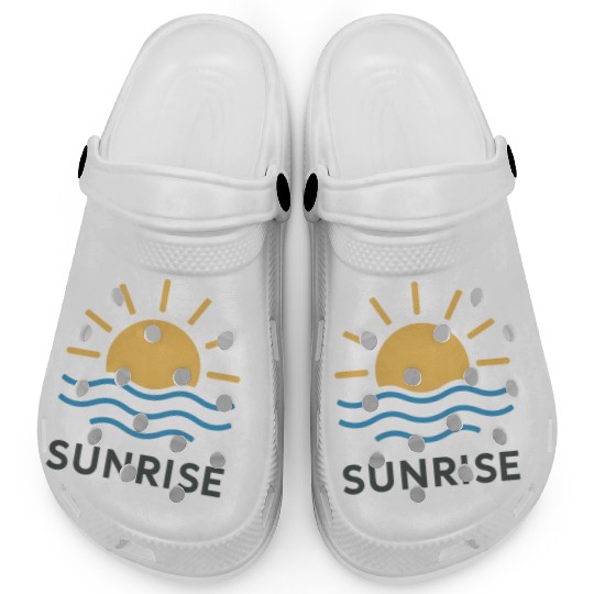 Elegant Sunrise Ocean Scene Design Clogs