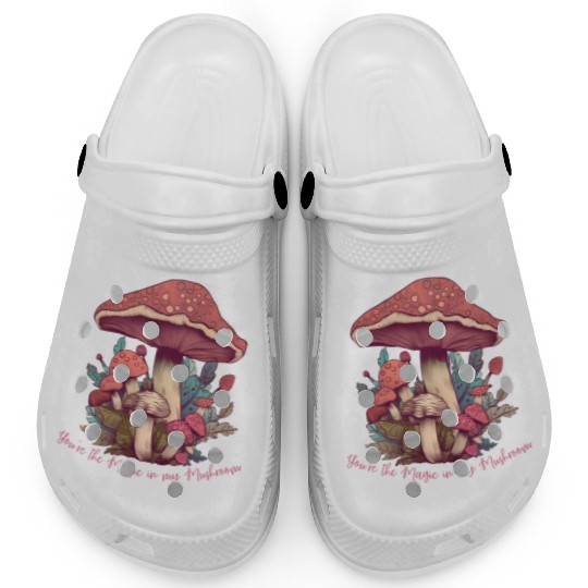 Enchanted Mushroom Garden Illustration Clogs
