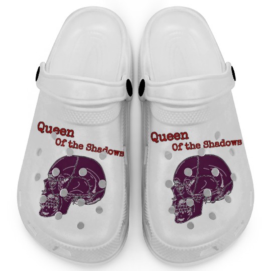 Queen of the Shadows Gothic Skull Art Clogs