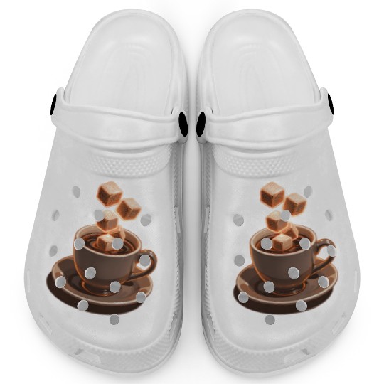 Coffee Cup Sugar Cubes Floating Modern Art Clogs