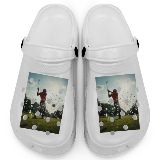Dynamic Golf Swing Illustration Clogs