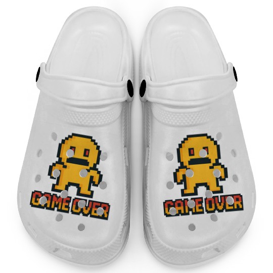 Retro Pixel Game Over – 8-Bit Character Design Clogs