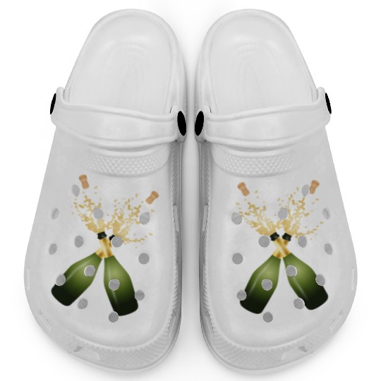 Two Champagne Bottles – for New Year's Eve & Party Clogs