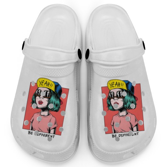 Be Different – Pop Art Rebel Girl Design Clogs