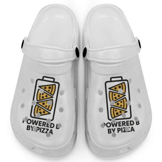 Powered by Pizza – Funny Clogs for Pizza Lovers