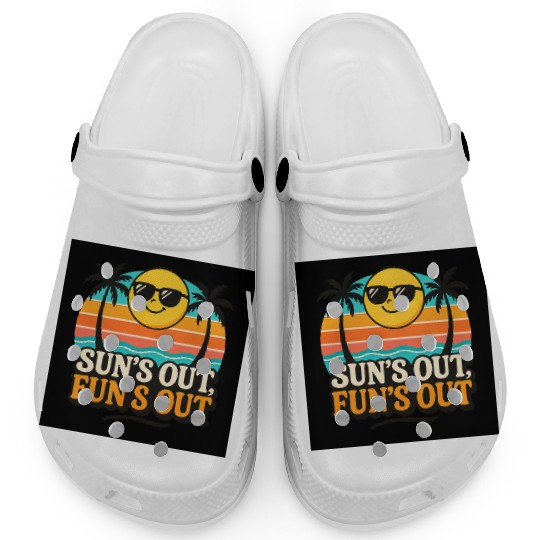 Sun’s Out, Fun’s Out – Retro Beach Vibes Graphic Clogs