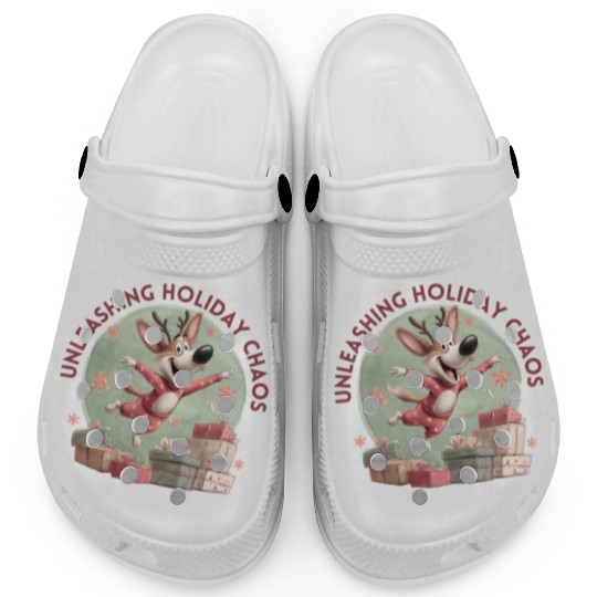 Festive Reindeer Celebration Design Clogs