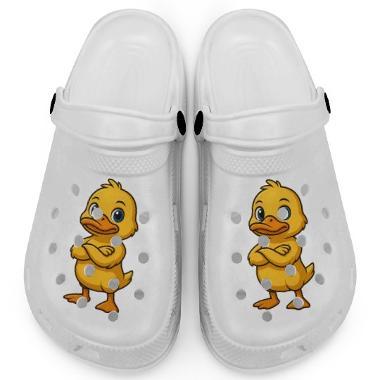Cool duck gamer confident crossed arms cartoon Clogs
