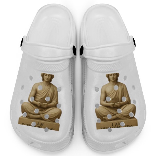 Contemplative Buddha with Smartphone Clogs