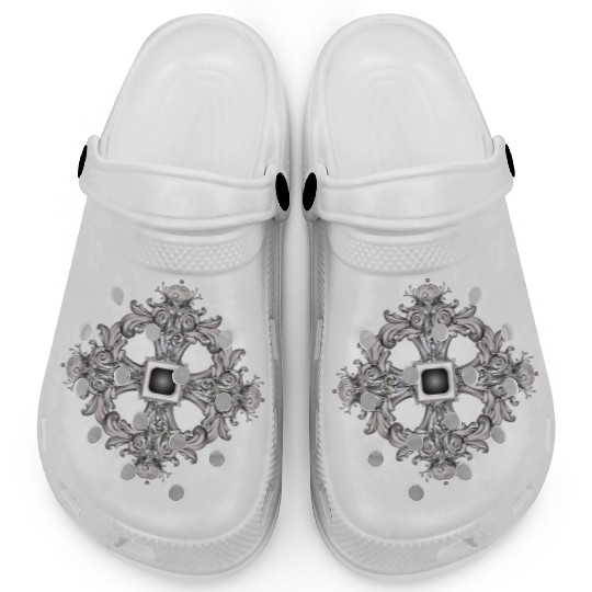 Arabesque Ornament with a Baroque Flair in Gray Clogs