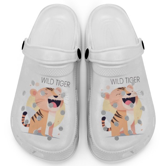Wild Tiger roar Bauhaus Style Clogs