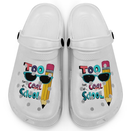 Cool School Pencil and Sunglasses Design Clogs