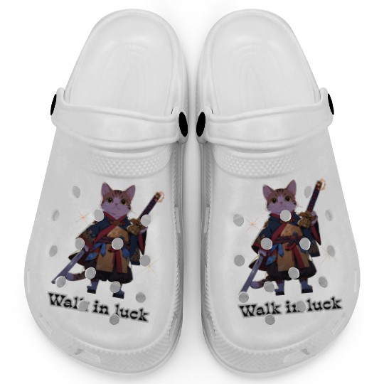 Samurai Cat Illustration for Apparel Clogs