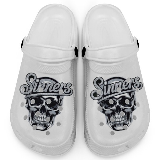 Chrome Skull Sinners Diamond Bling Clogs