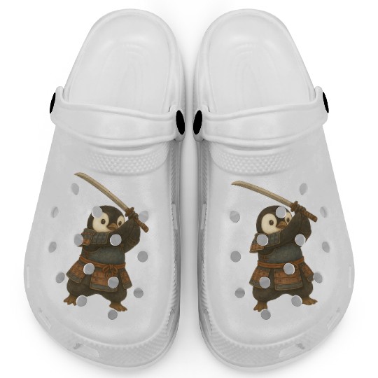 Penguin Samurai katana sword martial arts Japan Clogs