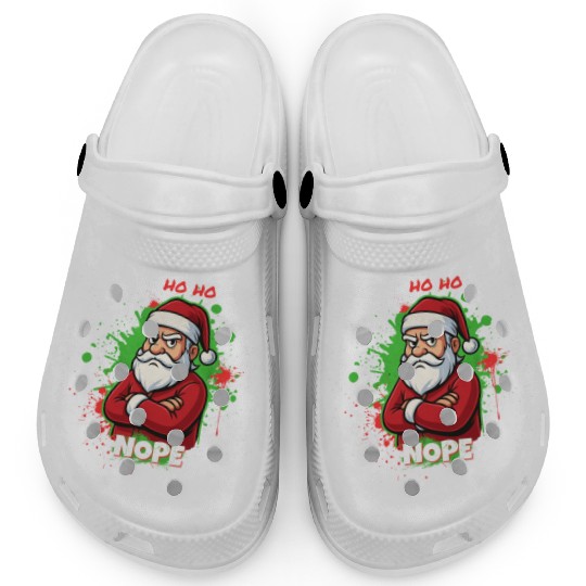 Ho Ho Nope – Grumpy Santa Art Clogs