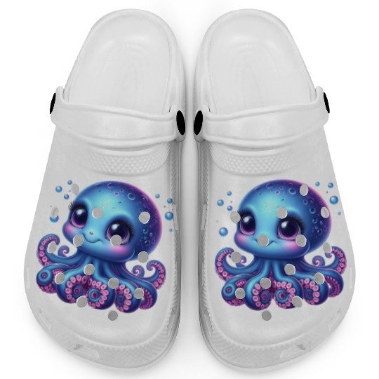 Colorful Cartoon Octopus Illustration Clogs