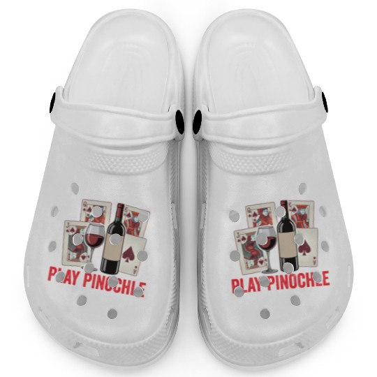Funny Pinochle And Wine Playing Card Deck Games Clogs
