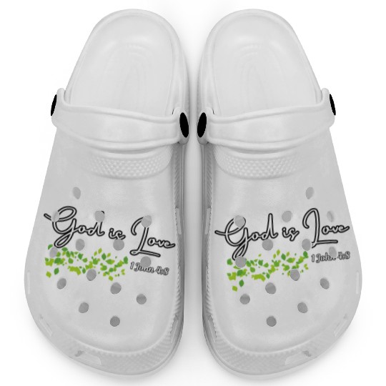 God is Love Biblical Leaf Design Clogs