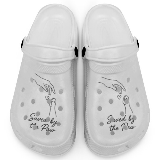 Saved by the Paw – Dog Rescue Line Art Clogs