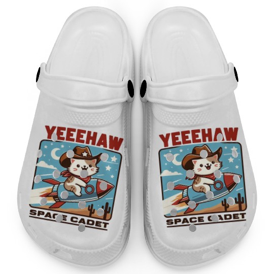 Space Cowboy Cat Rocket Clogs