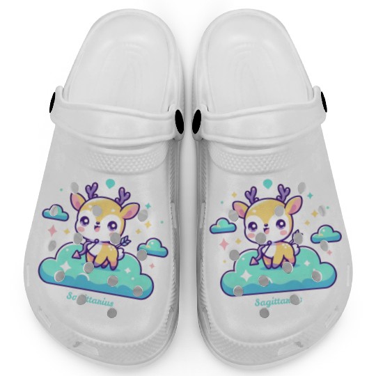 Whimsical Sagittarius Zodiac Deer Clogs