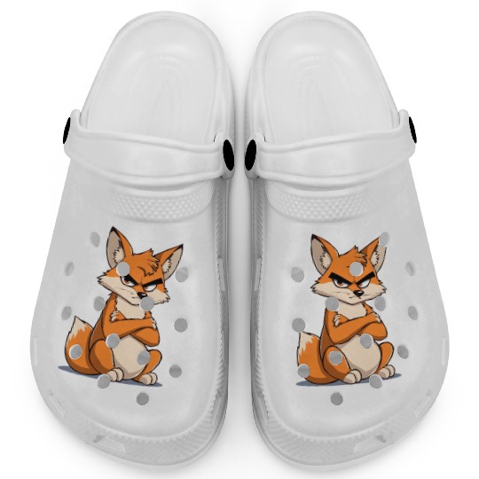 Grumpy cartoon Fox with serious expression Clogs