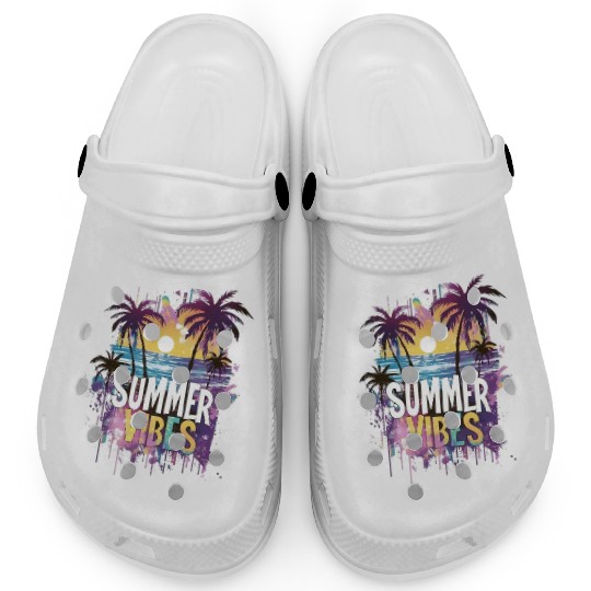 Tropical Sunset Summer Vibes Design Clogs