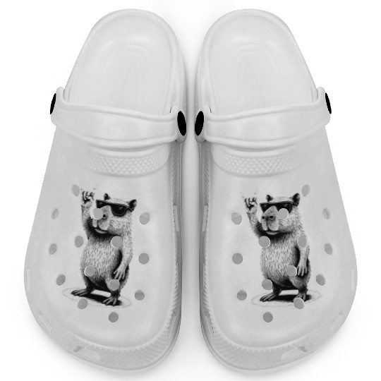 Retro Capybara Rock and Roll Music Capybara Lovers Clogs