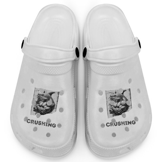 PUSHING LIMITS – Ripped Shark Gym Design Clogs