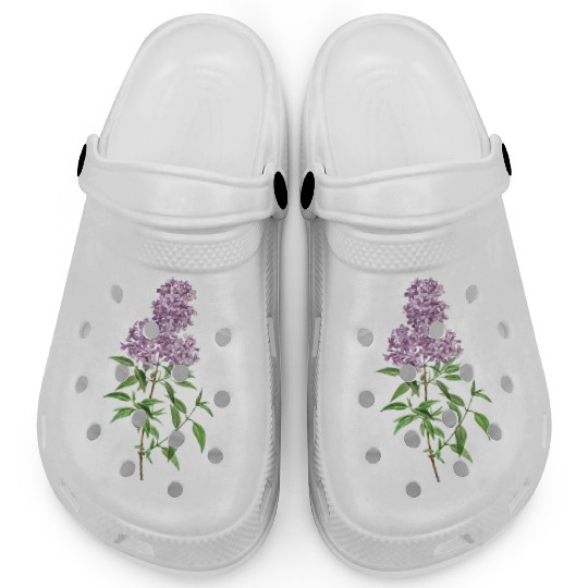 Lavender Bloom Botanical Illustration Clogs