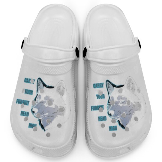 Furry Wolf Fursona – Carry Your Fursuit Head High Clogs