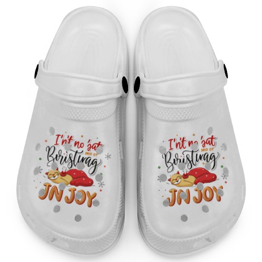Festive Cat Joy Christmas Design Clogs