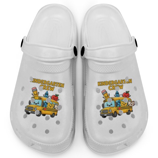 Kindergarten Crew School Bus Illustration Clogs