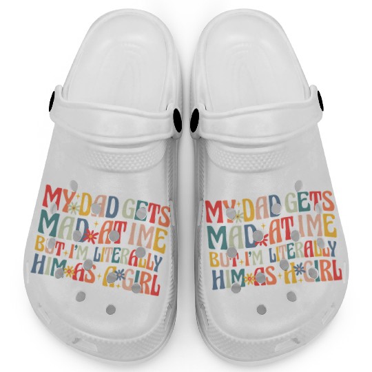 Retro Flower Funny Dad Daughter Quote Clogs