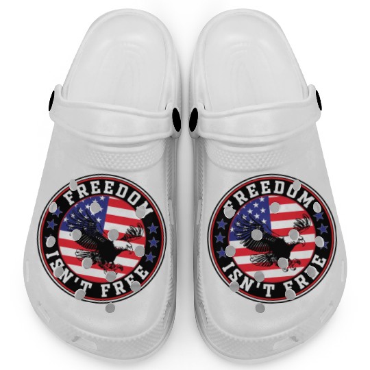 Freedom Isn’t Free Eagle US Flag Patriotic Apparel Clogs