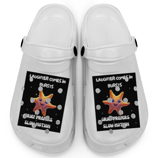 Whimsical Starfish with Playful Quotes Clogs