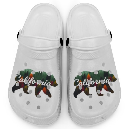 California Bear Forest Scene Clogs