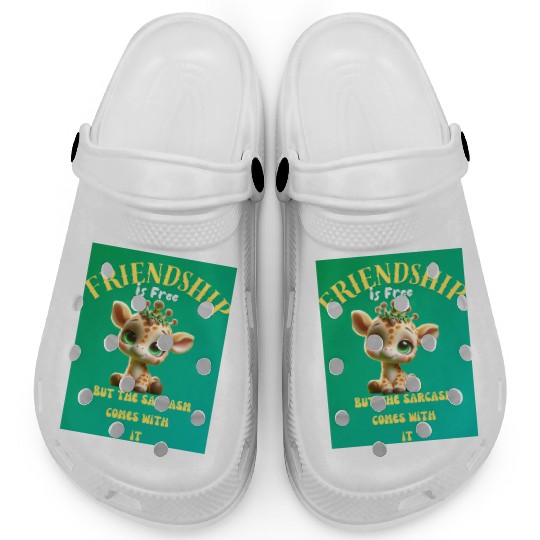 Whimsical Friendshippissed Giraffe Illustration Clogs