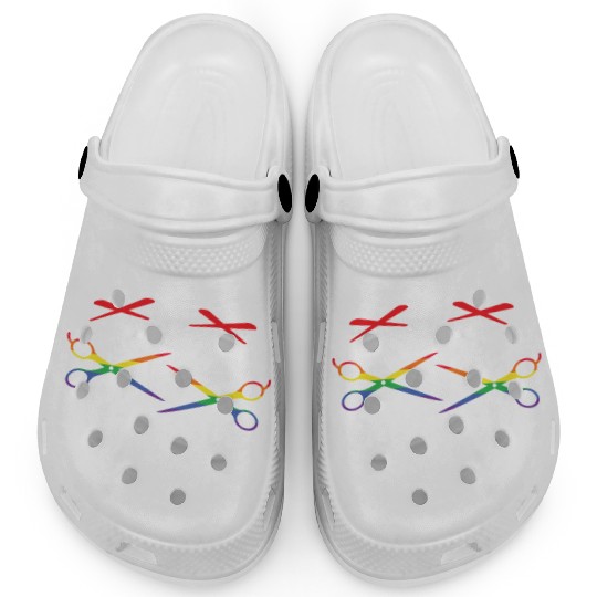 Funny Rock Paper Scissors LGBTQ Pride Clogs