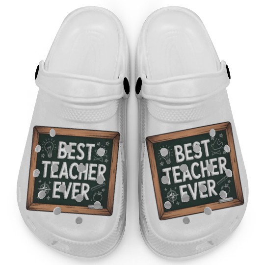 Best Teacher Ever Chalkboard Teachers Gift Clogs