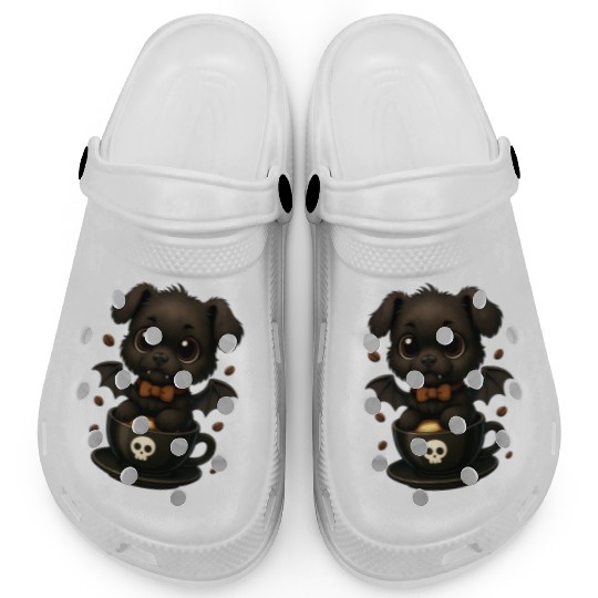 Cute Bat Puppy Coffee Mug Design Clogs