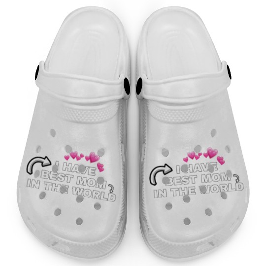 Best Mom Ever with Heart Icons Clogs