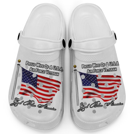 Proud Wife Of A US Air Force Veteran Clogs