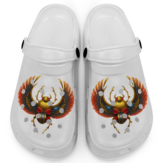 Cyberpunk Pharaonic Scarab with Mechanical Wings Clogs