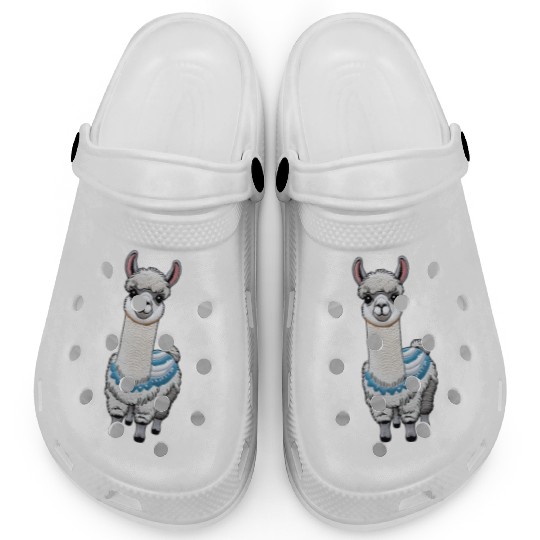 Peruvian Llama Red White National Flag Design Clogs