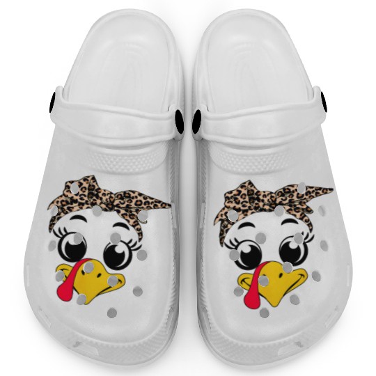 Leopard Print Headscarf Duck Face Clogs