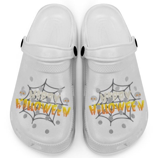 Happy Halloween with Spiderweb and Skulls Clogs