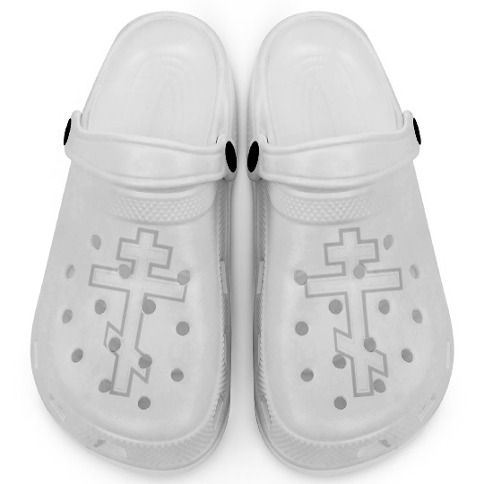 Religious Cross with Bold Outline Clogs