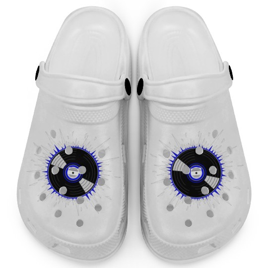 Vinyl Record Starburst Design Clogs
